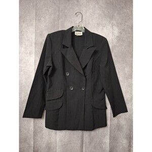 `Vtg Jodi Michaels Pin Stripe Blazer Women's Sz 11/12 Double Breasted Career Y2K